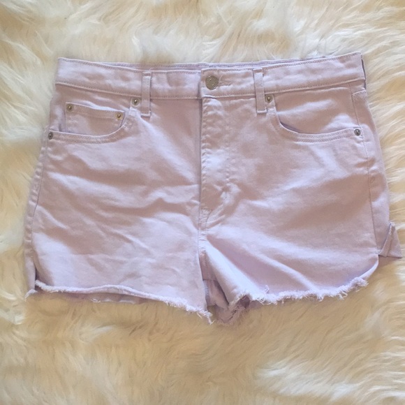 GAP lavender 3” Short Raw Hem Jean Shorts - Picture 4 of 10